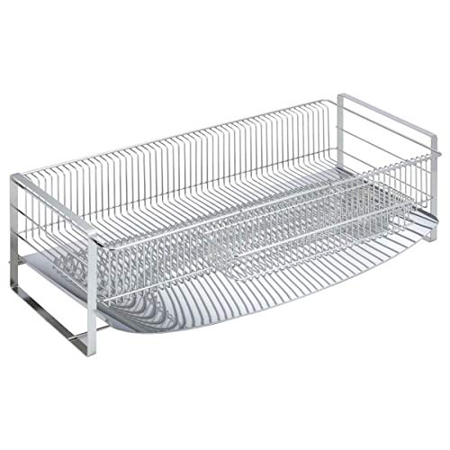 下村企販 シンプルで洗練された 水切りラック ロング 【日本製】 シンク上 お皿が立てられる 様々な食器に対応 小物も置ける 水が流れるトレー