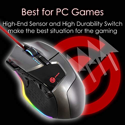 エレコム ゲーミングマウス 13ボタン プログラム可能 RGB対応 ハードウェアマクロ搭載 DPI調整(100~16000) 重量バランス調整可_1