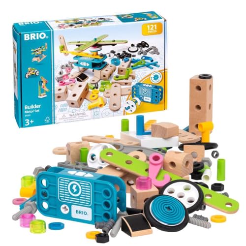 BRIO (ブリオ) ビルダー モーターセット 34591 対象年齢 3歳~ 「全121ピース」 【おもちゃ 玩具 木製おもちゃ ブロック 大工