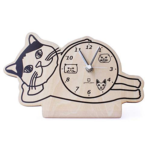 ヤマト工芸 stand clock ブリティッシュショートヘア -CATS- YK19-104 約W22.5 D9.5 H13