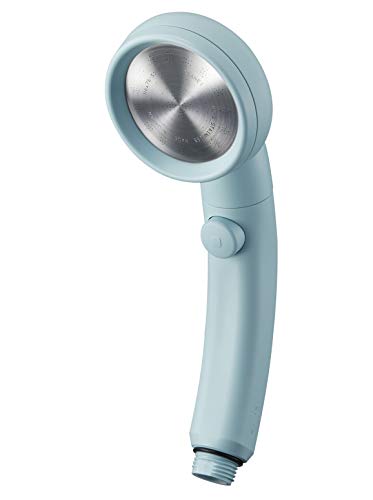 SANEI(サンエイ) シャワーヘッド レイニームーヴ 手元ストップ 節水率50% 角度調節 極細水流 勢いアップ ブルー PS383-82XA