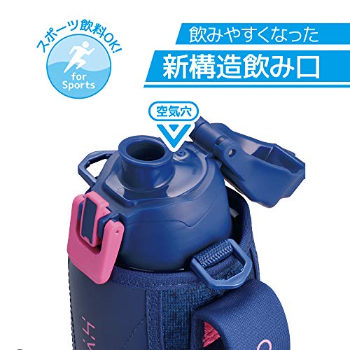 サーモス 水筒 真空断熱スポーツボトル 1L ネイビーピンク 保冷専用 FHT-1001F NV-P_4