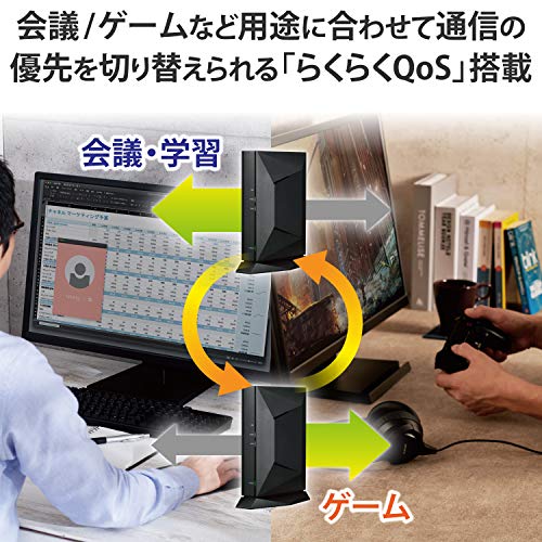 エレコム 無線LAN ルータ Wi-Fi6 11ax 2402+800Mbps フレッツ光・光二人三脚 IPv6(IPoE)相応う WRC-X320