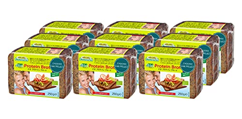 【ケース販売】Mestemacher(メステマッハー) オーガニック プロテイン ブロート (ライ麦&大豆ブレッド) 250g x 9個セット