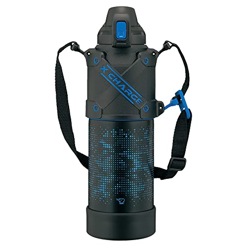 象印マホービン(ZOJIRUSHI) 水筒 シームレスせん スポーツタイプ 大容量 1.5L 直飲み ステンレスクールボトル ブル—ブラック せ