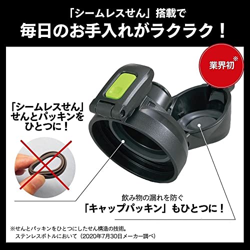 象印マホービン(ZOJIRUSHI) 水筒 シームレスせん スポーツタイプ 大容量 1.5L 直飲み ステンレスクールボトル ブル—ブラック せ_3