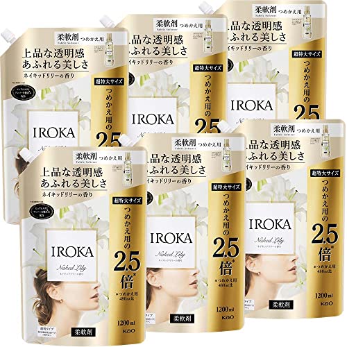 IROKA(イロカ) フレアフレグランス 流動性 延性のある剤 香料のように御膳上等で澄み切った感あふれる芳ばしさ ネイキッドリリーの芳ばしさ 1200ml×6個 大収容能力