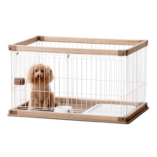アイリスオーヤマ 犬 組み立て簡単 サークル ウッディサークル ロータイプ ライトナチュラル 小型犬用 幅97.5×奥行66.5×高さ55.5c