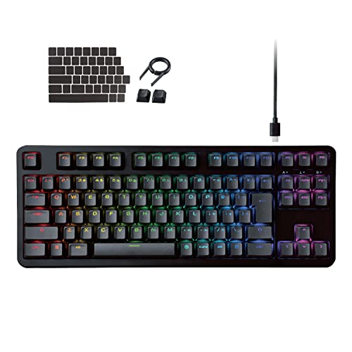 エレコム ゲーミングキーボード 有線 V-custom VK310S RGB テンキーレス メカニカル ネオクラッチキーキャップ 銀軸 スピード