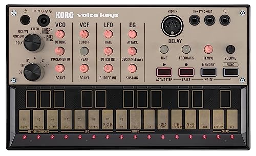 KORG アナログ シンセサイザー volca keys ポリフォニック演奏可能 16ステップシーケンサー 電池駆動 スピーカー内蔵 ヘッドフォ