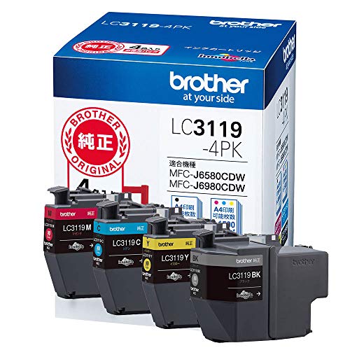 【brother純正】 ブラザー工業(Brother Industries) インクカートリッジ4色パック(大容量) LC3119-4PK 対応 16,255円