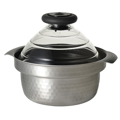 HARIO 米が炊けるご飯釜 雪平 IH対応 1~3合用 シルバー プレゼント ギフト 贈り物 GIS-200