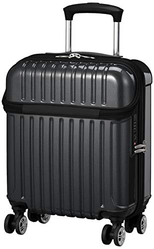 [アクタス] スーツケース キャリーケース ジッパー トップオープン トップス 機内持ち込み可 24L 45 cm 2.6kg ブラックカーボン_1