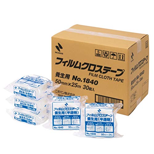 ニチバン 養生テープ フィルムクロス テープ 50mm×25m巻 半透明 30巻 1840-50AZ30P