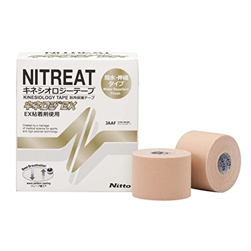 ニトリート(NITREAT) ボディーケア テーピング キネロジEX 50mm×5m 6巻 筋肉保護テープ 多巻パック 伸縮 はがれにくい 汗に