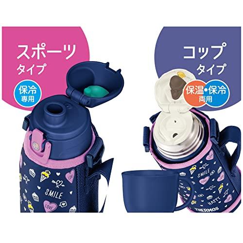 サーモス 水筒 真空断熱2ウェイボトル 0.8L/0.83L ネイビーパープル 直飲み コップ付き 子供用 通園通学 FJJ-801WF NVP_3