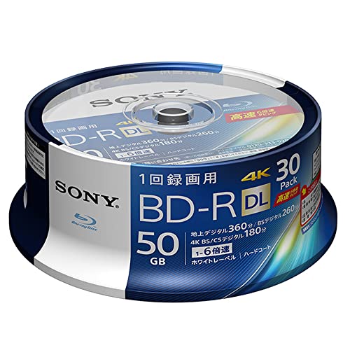 ソニーSONY 30枚地デジ約6時間 ソニー / 30枚入り / ビデオ用ブルーレイディスク / 1回録画用 / BD-R / 1枚あたり50Gの通販は 17,722円