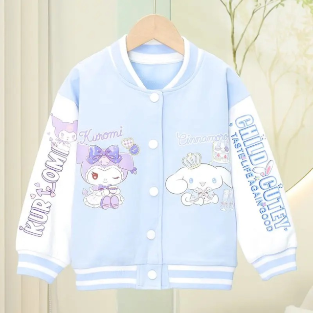クロミちゃん 長袖 ジャケット+プリーツスカート 2点セット コットン カジュアルウェア ブルー 110-150cm かわいい パーティー プリンセスファッション キューティー 春 秋 冬_3