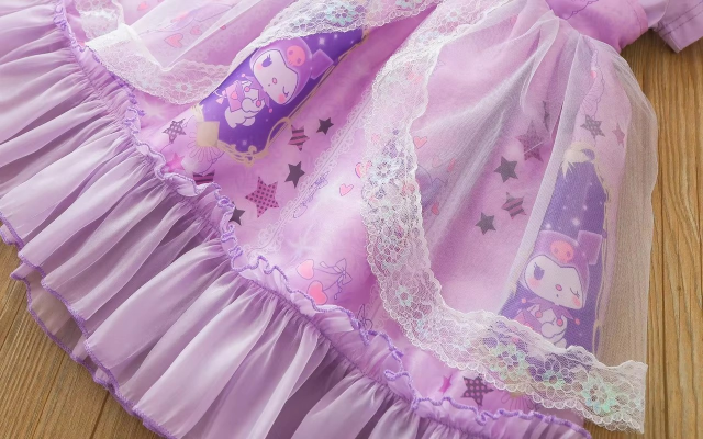 女の子 クロミちゃん 半袖 ワンピース サンリオ プリンセスドレス