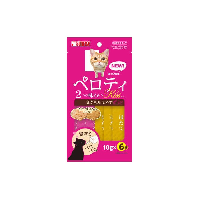 マルカンサンライズ事業部 ニャン太のペロティキッス まぐろとほたて ２つの味わい １０ｇｘ６本 猫用フードスナックの通販はau Pay マーケット Takeyaオンラインショップ 本店