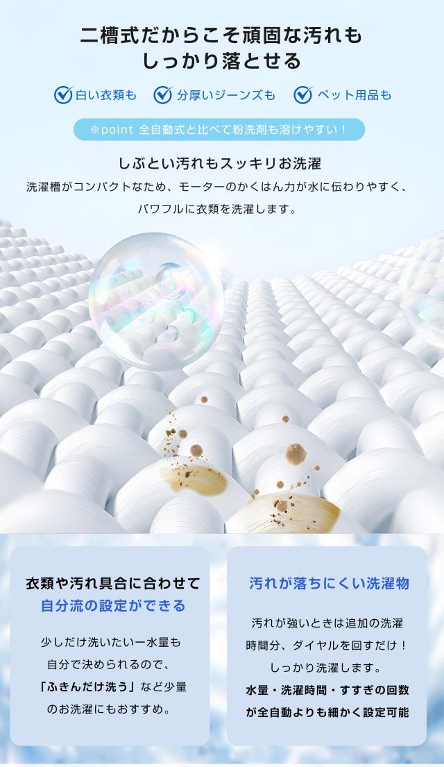 OSJ 洗濯機 洗濯容量6kg 脱水容量4kg プラスチック槽 キレイ タイマー コンパクト 一人暮らし 節電 二槽式洗濯機 まとめ洗い 脱水器 縦型洗濯機 ホワイト 洗濯物きれい 引越し 単身_6