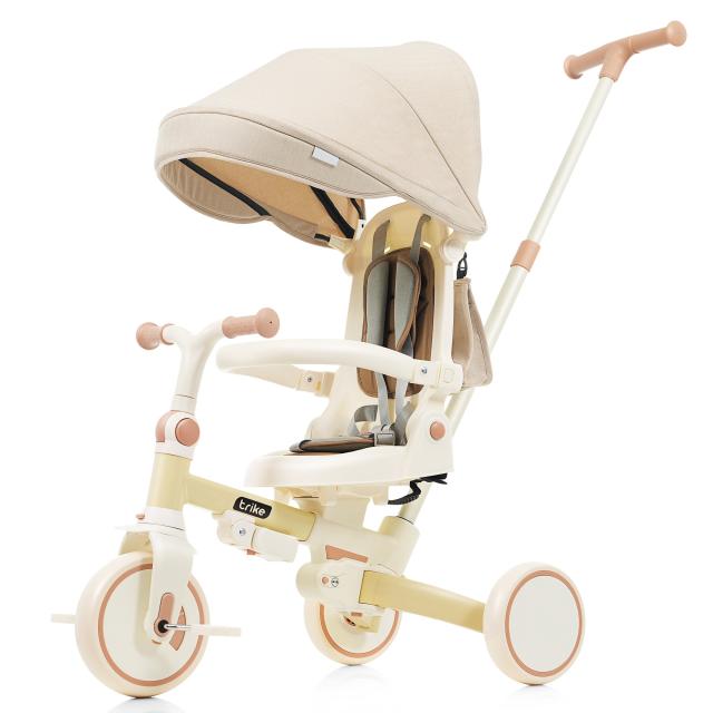 超美品 BTM 三輪車 trike グレー 徹底洗浄・除菌済み 人気カラー BTM 三輪車 子供用三輪車 折りたたみ 手押し かじとり 7in1 7WAY 1~3歳