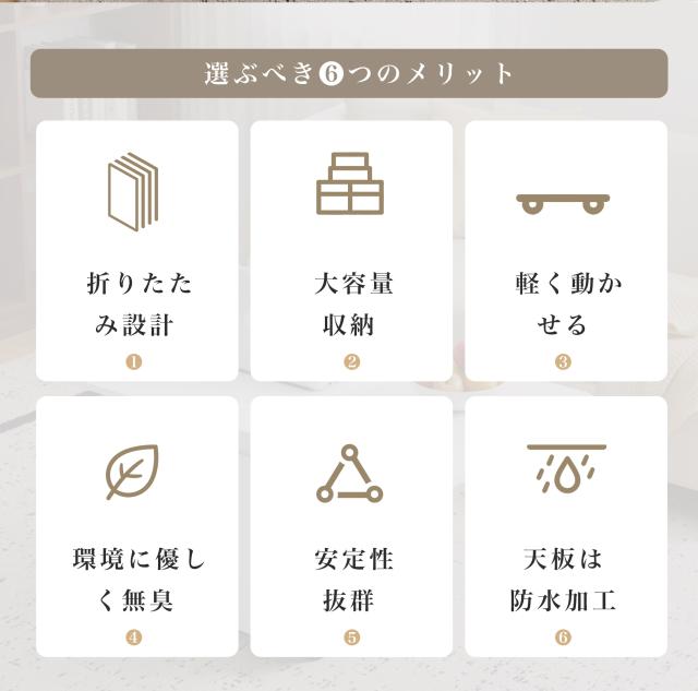 センターテーブル 多機能 折りたたみ キャスター付き 3段階伸縮 収納付き ローテーブル サイドテーブル 防水加工 幅120cm（展開時）省スペース 大容量収納 ナチュラル_4