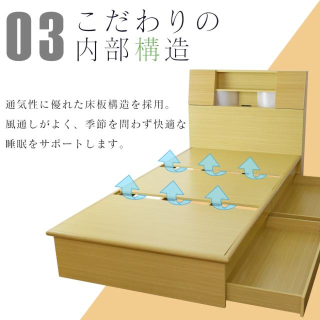 べッド ダブル 収納 宮棚 扉 ベッドフレーム 扉付宮棚 木製 組み立て 棚 引き出し 2口コンセント クライブ D インテリア家具 おすすめ おしゃれ 北欧 big_ki プレゼント tmの通販は