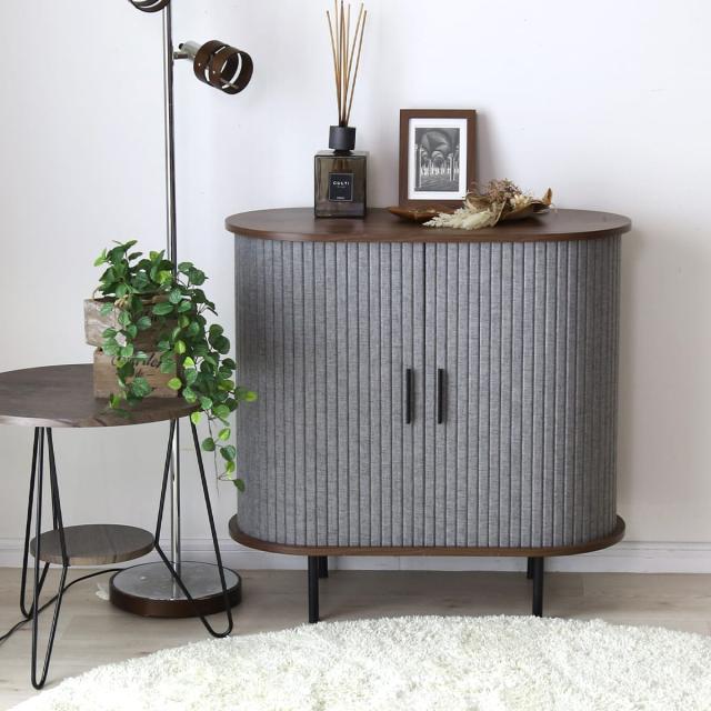 サイドボード 蛇腹 キャビネット 幅80cm 高さ80cm 収納棚 収納家具