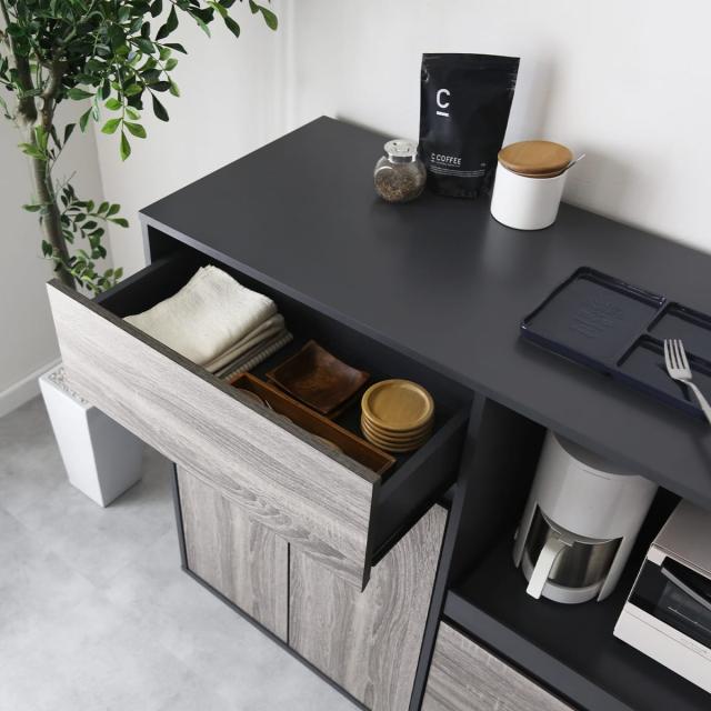 食器棚キッチンカウンター 幅118cmタイプ LUFFY/レンジ台 SESAME 食器