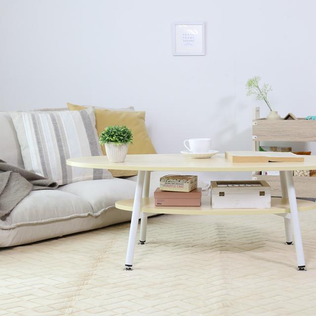 テーブル センターテーブル 楕円形 110 机 木製 ローテーブル ひとり