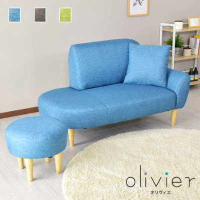 ソファー スツール付き ファブリックソファ カラフル おしゃれなソファ オリヴィエ インテリア家具 おすすめ おしゃれ 北欧 big_ki プレゼント tmの通販は