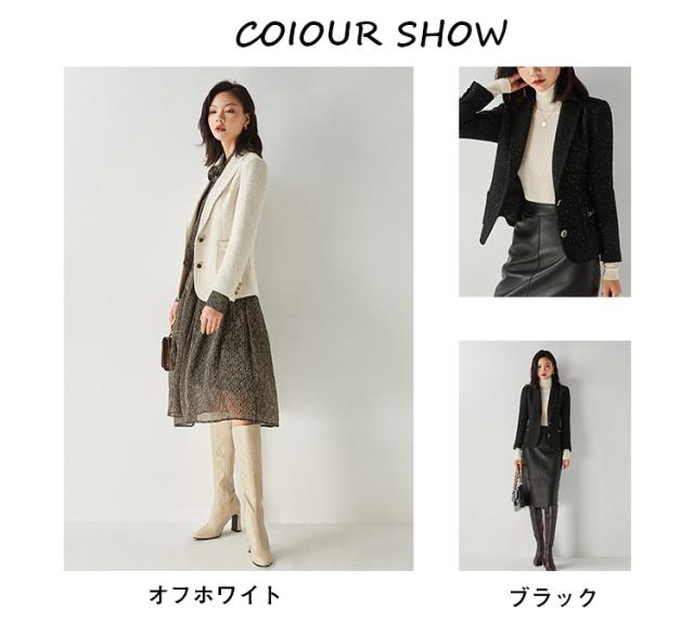 ツイードジャケット 切り替えジャケット ジャケット アウター レディース 大人ファッション 着回しジャケット 合わせ着 フォーマル ママ 母親 七五三 お宮参り ビジネス 通勤の通販は