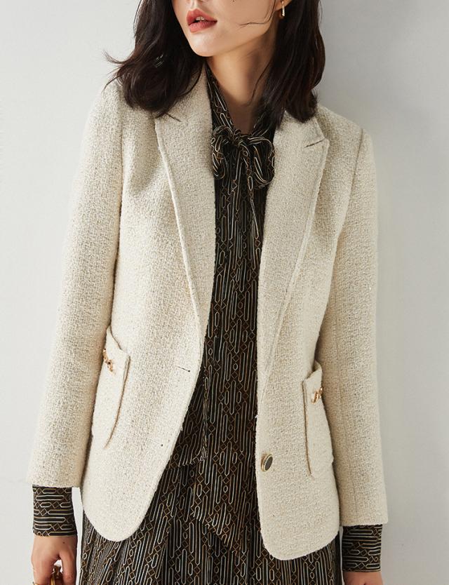 ツイードジャケット 切り替えジャケット ジャケット アウター レディース 大人ファッション 着回しジャケット 合わせ着 フォーマル ママ 母親 七五三 お宮参り ビジネス 通勤の通販は