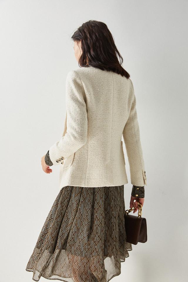 ツイードジャケット 切り替えジャケット ジャケット アウター レディース 大人ファッション 着回しジャケット 合わせ着 フォーマル ママ 母親 七五三 お宮参り ビジネス 通勤の通販は