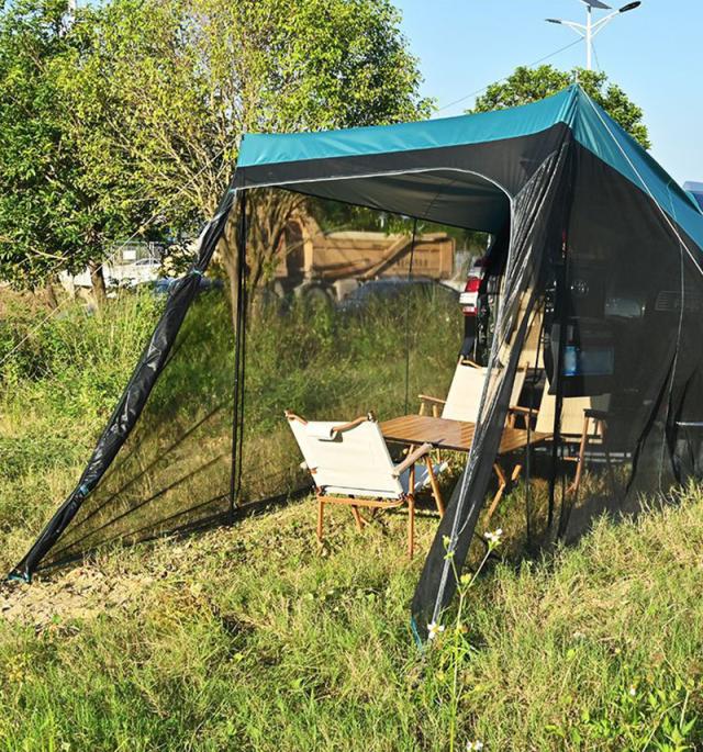 ドア テント 日差し防止 収納バッグ付き 連結 車のトランクテント