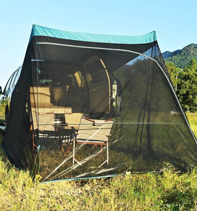 ドア テント 日差し防止 収納バッグ付き 連結 車のトランクテント