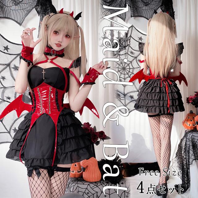 ハロウィン コスプレ 赤 ドレス レッド 仮装 赤ずきん マント付き 魔女ホビー コスプレ 変装 仮装 コスチューム一式の通販は 4,680円