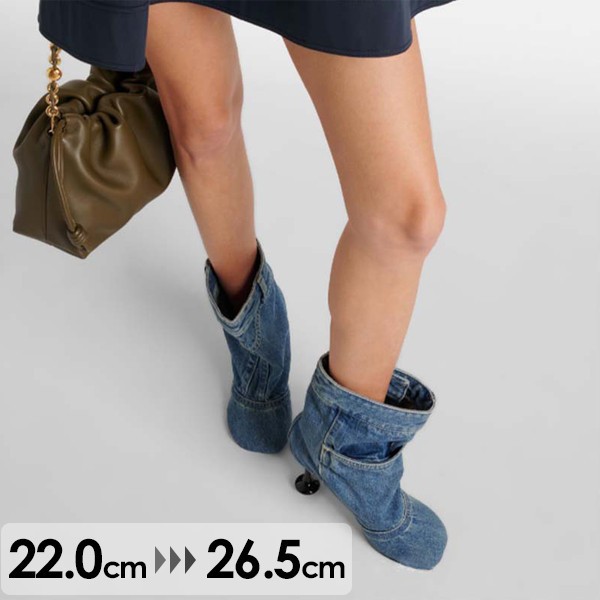 デニムブーツレディースブーツ デニムラウンドトゥ ショートブーツ 歩きやすい靴 レディース靴 ブーツ サイドゴア