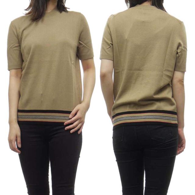 旧作お買い得セール！ BURBERRY バーバリー セーター レディース 半袖ニット KASAI_K44 / 8010592_1 キャメル