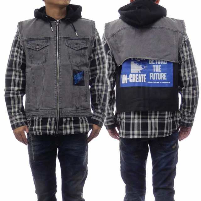旧作処分 セール 65％OFF！DIESEL ディーゼル メンズ デニムジャケット J-RUBEN / A00209 0KAYD グレー