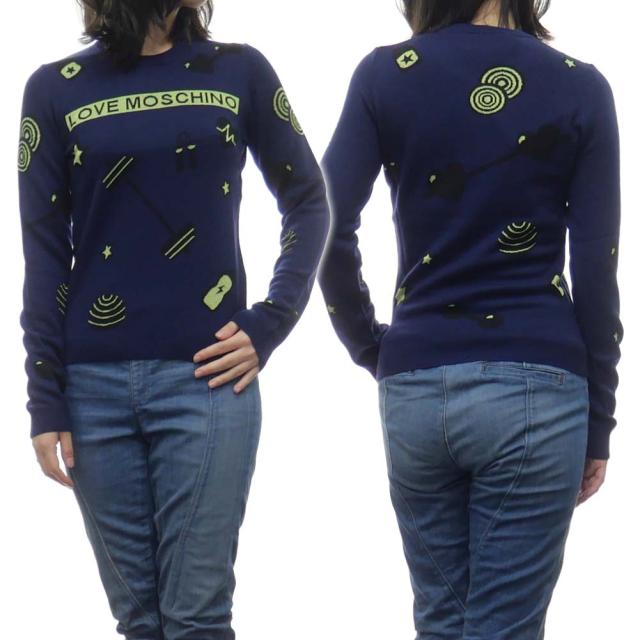旧作お買い得セール！ LOVE MOSCHINO ラブモスキーノ セーター レディース ニット WS33G10-XA090 ブルー