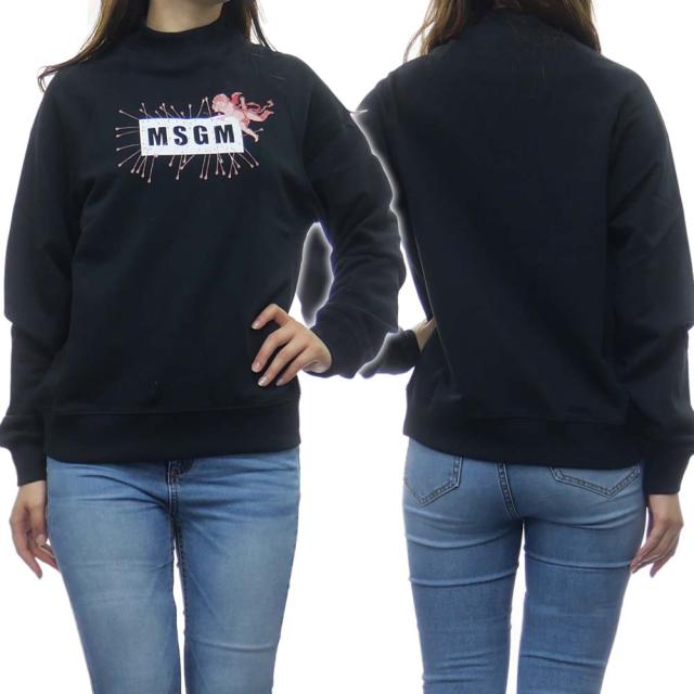 旧作お買い得セール！ MSGM エムエスジーエム トレーナー レディース コットン 綿100％ 2941MDM70 207799 ブラック