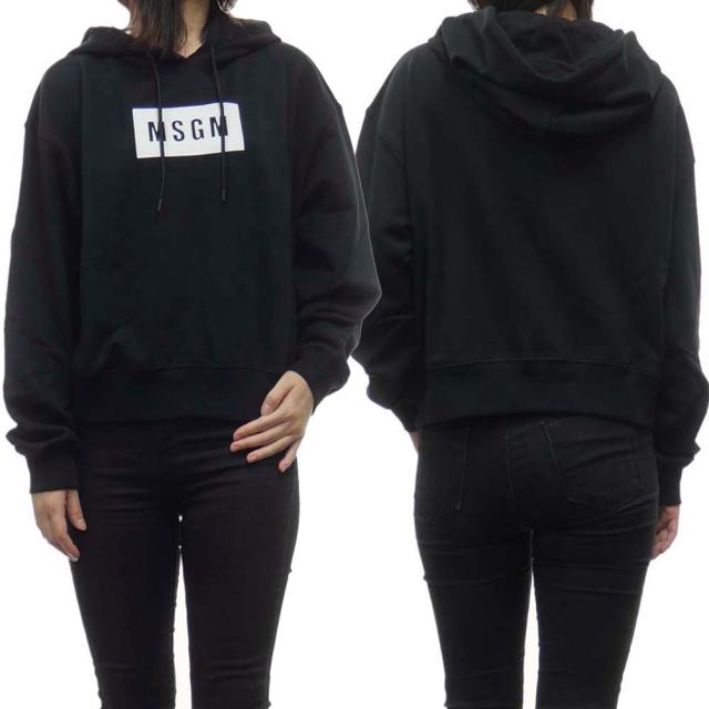 旧作お買い得セール！ MSGM エムエスジーエム パーカー レディース プルオーバー コットン 綿100％ 2941MDM177 207799 ブラック