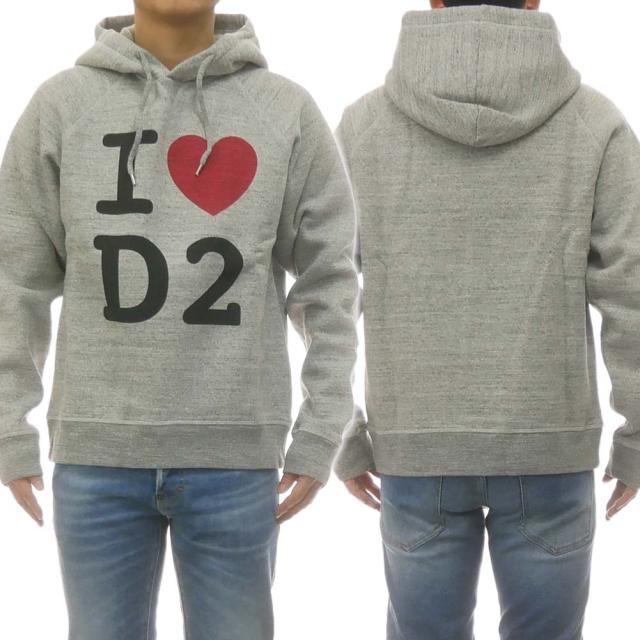 【旧作処分セール 60％OFF！】DSQUARED2 ディースクエアード メンズプルオーバーパーカー S74GU0400 S25148 グレーの通販は