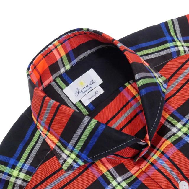 旧モデルセール！ GIANNETTO ジャンネット カッタウェイシャツ メンズ VINCI FIT / 01410/01 レッド_2