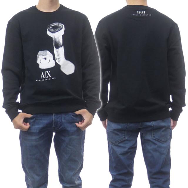 【セール 50％OFF！】ARMANI EXCHANGE  アルマーニエクスチェンジ メンズトレーナー 6KZMAW ZJ6RZ ブラックの通販は 9,020円