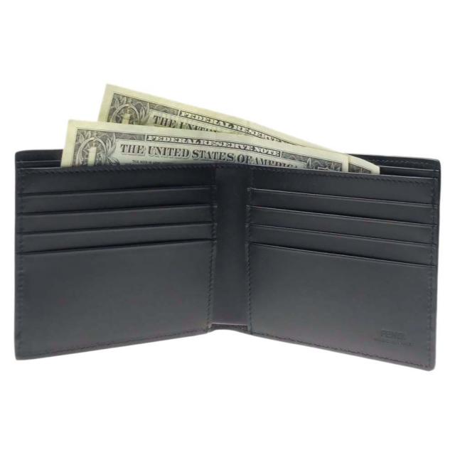 旧モデルセール！ FENDI フェンディ 財布 メンズ 二つ折り財布 7M0169 AGR0 ブラック 定番人気商品_1