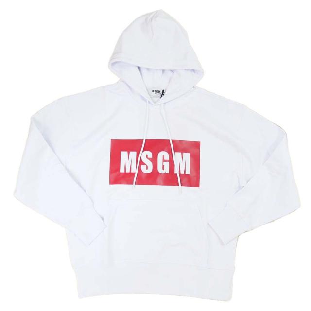 旧作お買い得セール！ MSGM エムエスジーエム パーカー メンズ プルオーバー コットン 綿100％ 3140MM525 217599 ホワイト 旧作お買い得セール！ MSGM エムエスジーエム パーカー メンズ プル