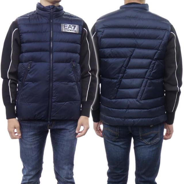 【旧作処分セール 60％OFF！】EMPORIO ARMANI エンポリオアルマーニ EA7 メンズダウンベスト 6LPQ02 PN5ZZ ネイビーの通販は
